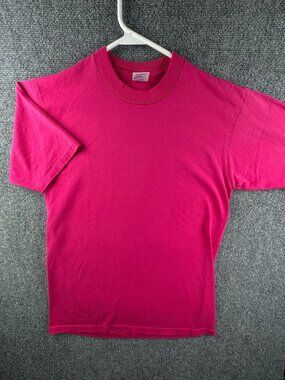 VTG Jerzees 50/50 Heavyweight Blank Pink Medium USA Made Short Sleeve